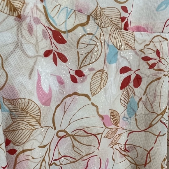 BERN & MORT Layered Ruffle Hem Cream Floral Print Skirt-10 - Picture 3 of 3